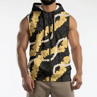Aloha Melemele Hibiscus Pikake Lei Sleeveless Zip Hoodie Hawaiian Quilt Pattern LT9 - Polynesian Pride