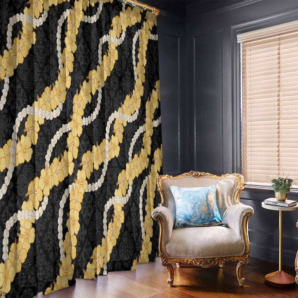 Aloha Melemele Hibiscus Pikake Lei Window Curtain Hawaiian Quilt Pattern LT9 - Polynesian Pride