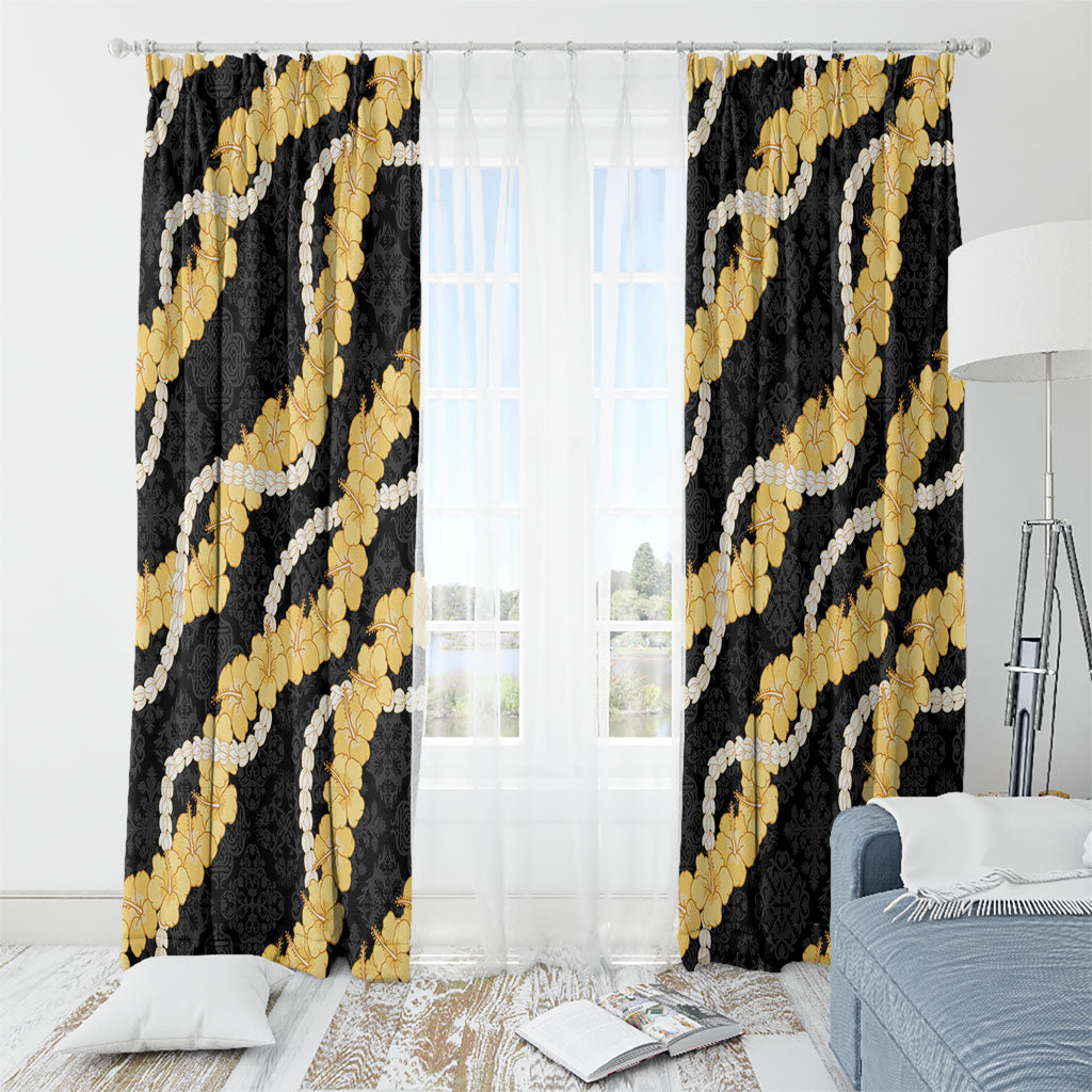 Aloha Melemele Hibiscus Pikake Lei Window Curtain Hawaiian Quilt Pattern LT9 - Polynesian Pride