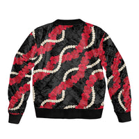Aloha Ula'ula Hibiscus Pikake Lei Bomber Jacket Hawaiian Quilt Pattern LT9 - Polynesian Pride