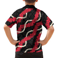 Aloha Ula'ula Hibiscus Pikake Lei Kid Hawaiian Shirt Hawaiian Quilt Pattern LT9 - Polynesian Pride