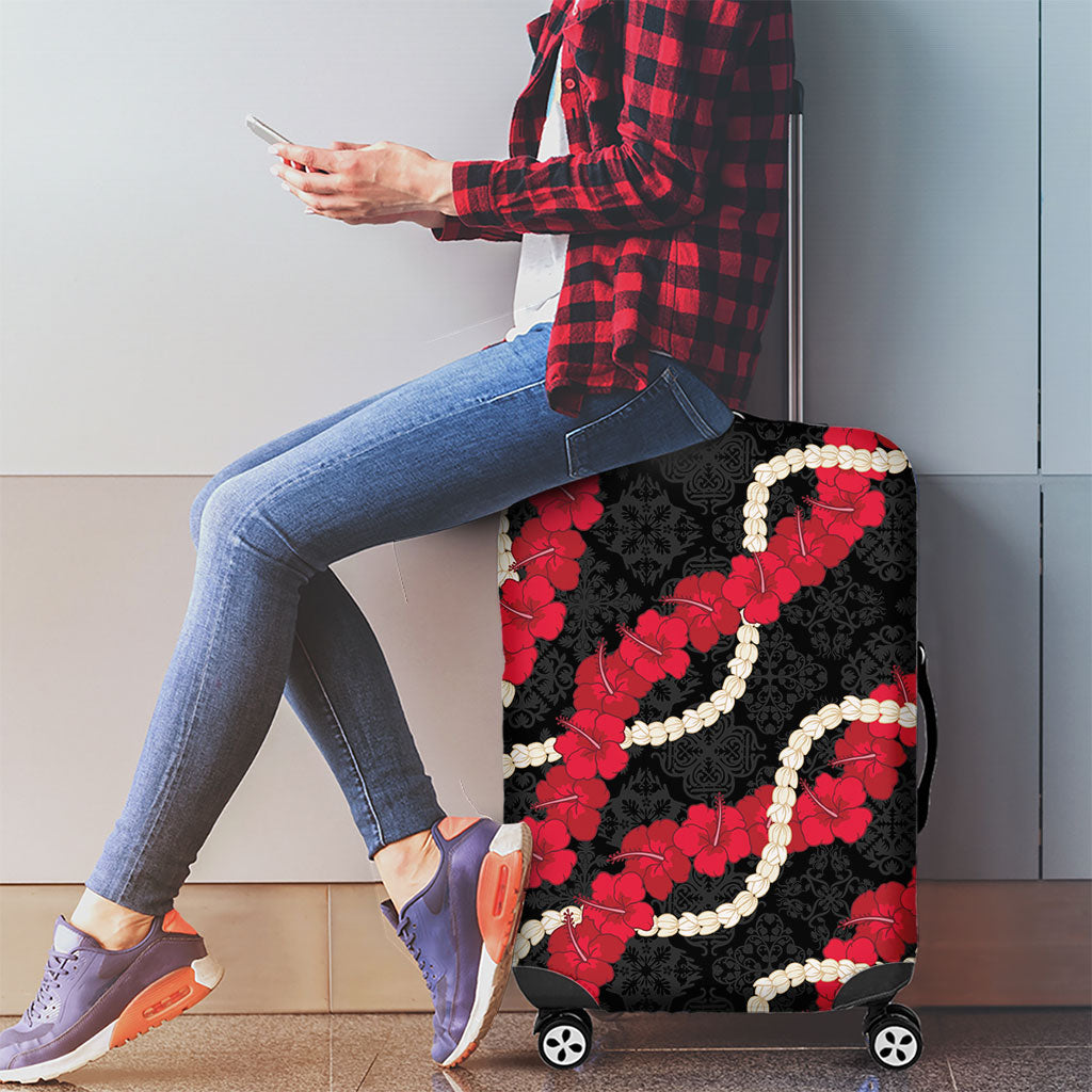 Aloha Ula'ula Hibiscus Pikake Lei Luggage Cover Hawaiian Quilt Pattern LT9 - Polynesian Pride