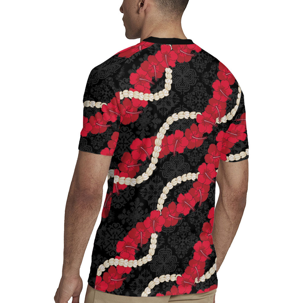 Aloha Ula'ula Hibiscus Pikake Lei Rugby Jersey Hawaiian Quilt Pattern LT9 - Polynesian Pride