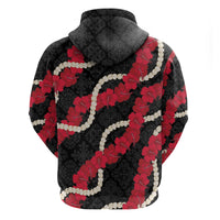 Aloha Ula'ula Hibiscus Pikake Lei Zip Hoodie Hawaiian Quilt Pattern LT9 - Polynesian Pride
