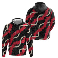 Aloha Ula'ula Hibiscus Pikake Lei Zip Hoodie Hawaiian Quilt Pattern LT9 - Polynesian Pride