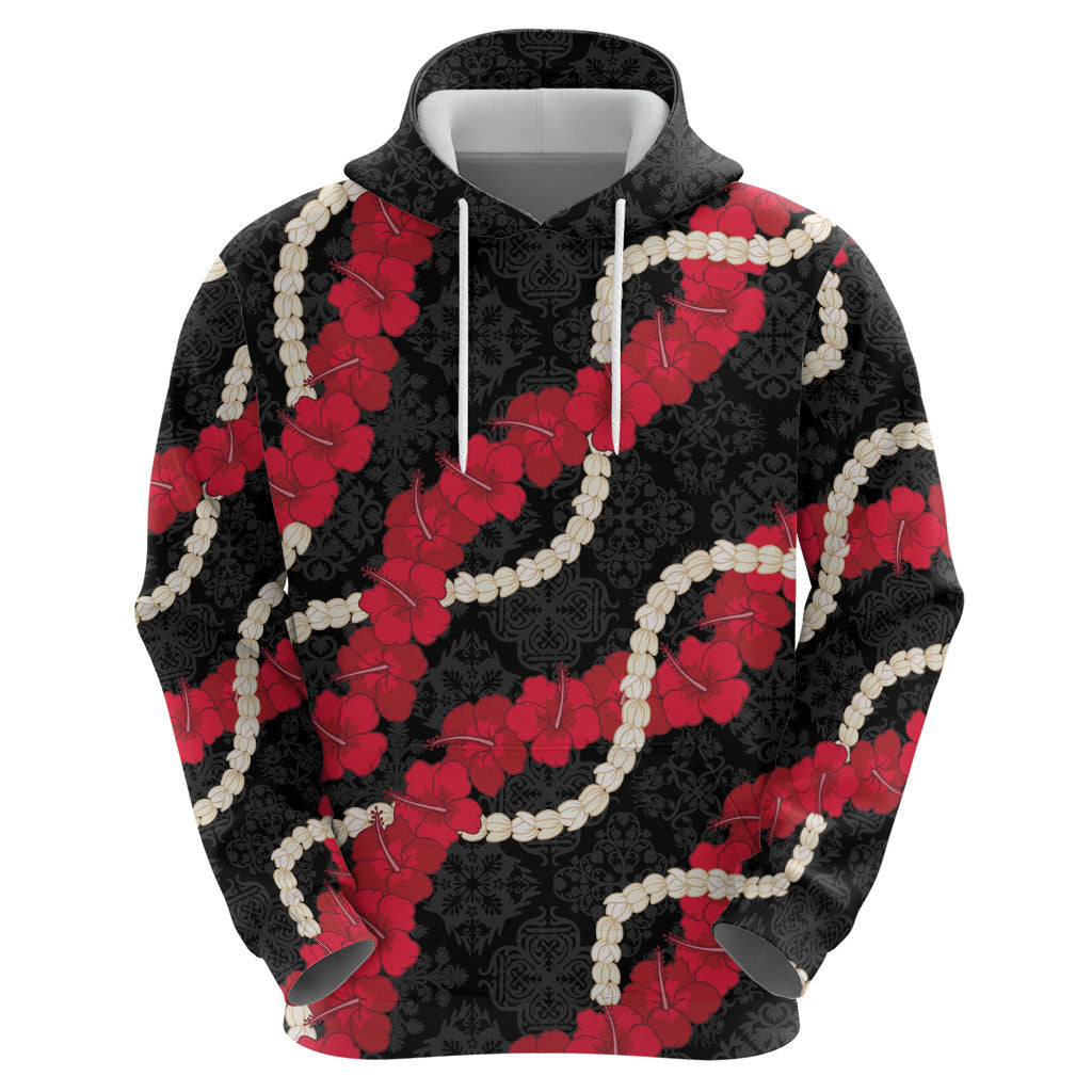 Aloha Ula'ula Hibiscus Pikake Lei Zip Hoodie Hawaiian Quilt Pattern LT9 - Polynesian Pride