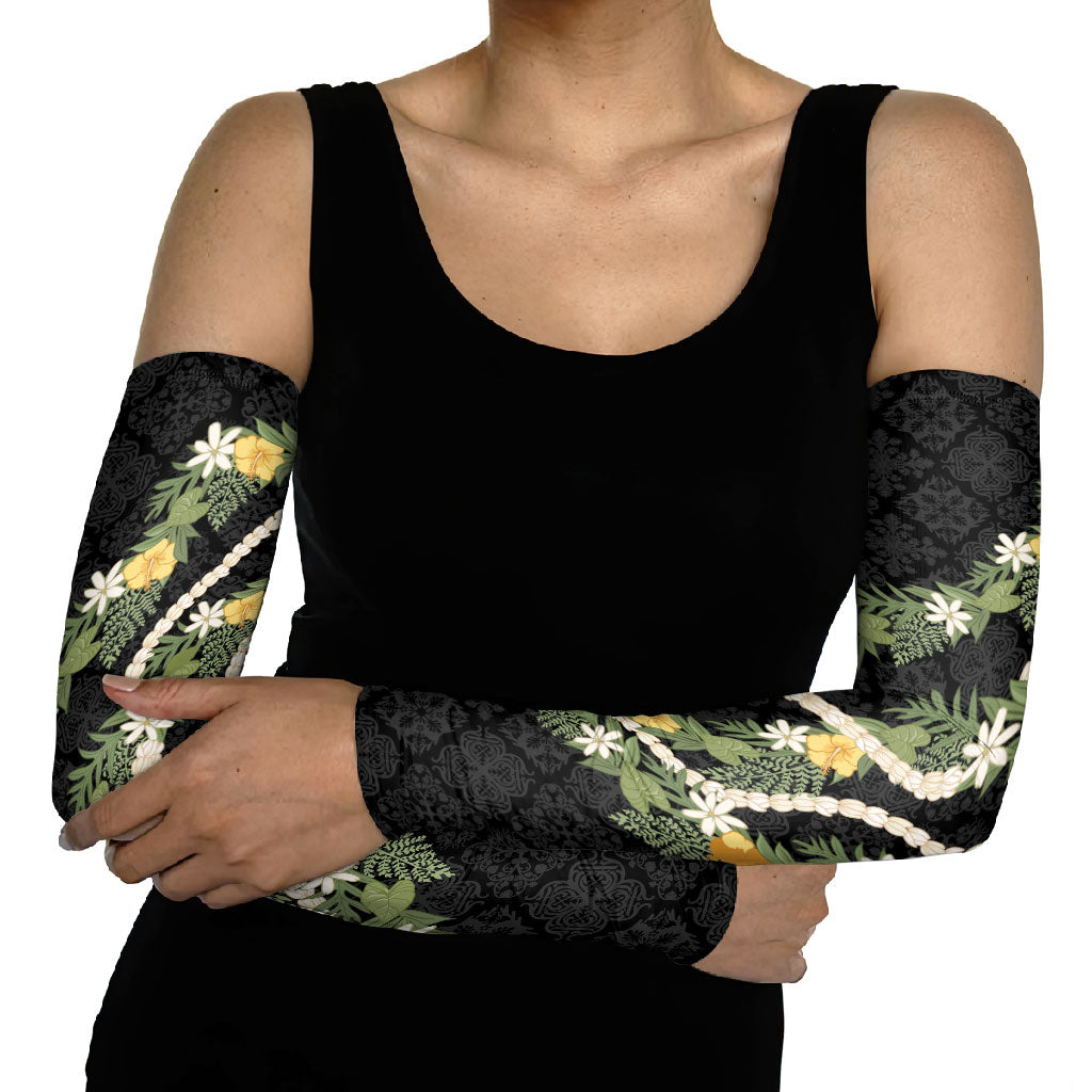 Puakenikeni Anthurium Pikake Lei Arm Sleeves Hawaiian Quilt Pattern LT9 - Polynesian Pride