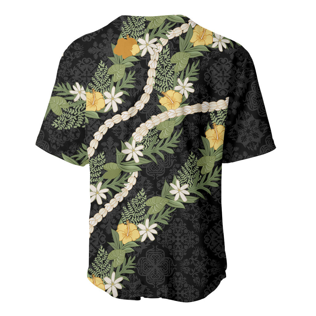 Puakenikeni Anthurium Pikake Lei Baseball Jersey Hawaiian Quilt Pattern LT9 - Polynesian Pride