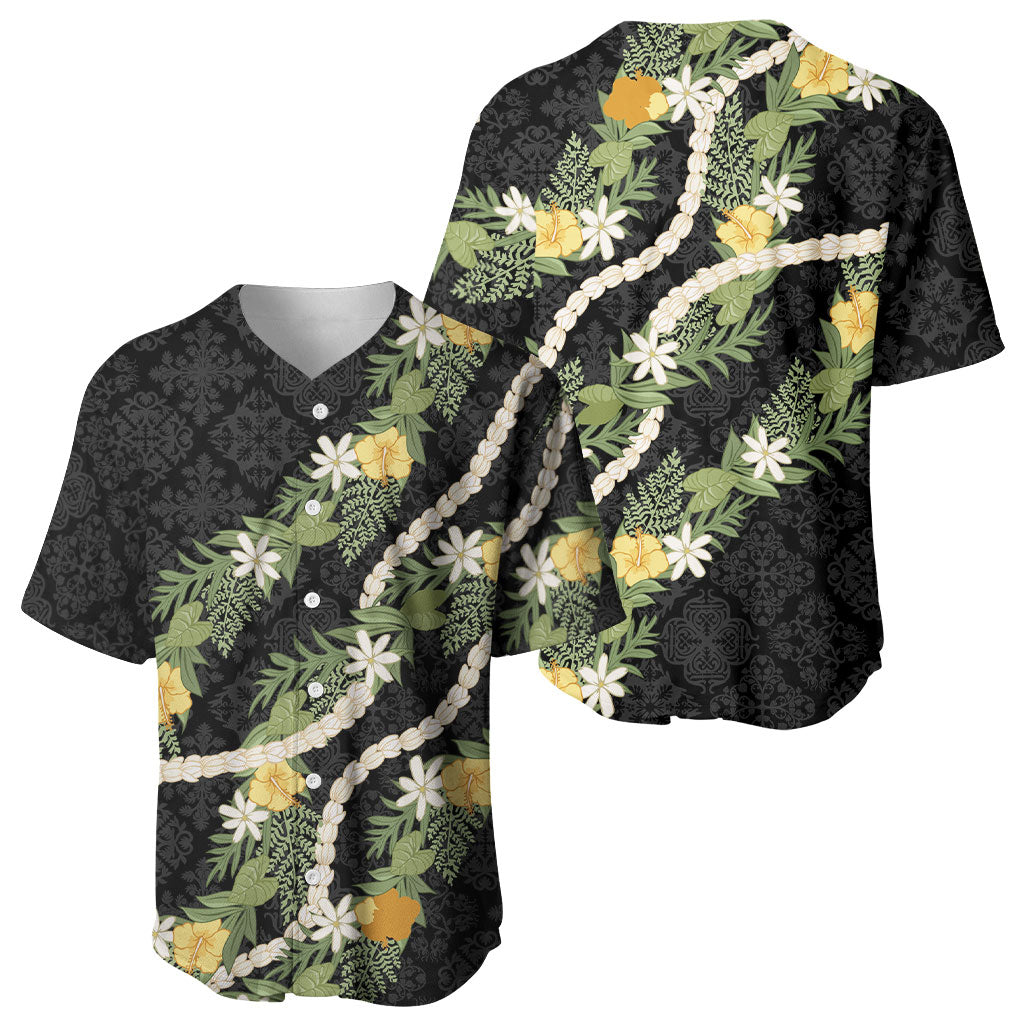 Puakenikeni Anthurium Pikake Lei Baseball Jersey Hawaiian Quilt Pattern LT9 - Polynesian Pride