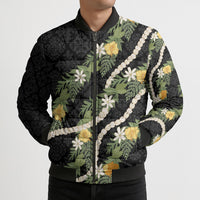 Puakenikeni Anthurium Pikake Lei Bomber Puffer Jacket Hawaiian Quilt Pattern LT9 - Polynesian Pride