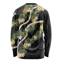 Puakenikeni Anthurium Pikake Lei Long Sleeve Shirt Hawaiian Quilt Pattern LT9 - Polynesian Pride