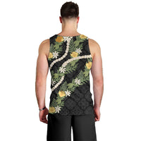 Puakenikeni Anthurium Pikake Lei Men Tank Top Hawaiian Quilt Pattern LT9 - Polynesian Pride