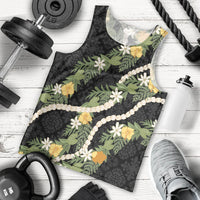 Puakenikeni Anthurium Pikake Lei Men Tank Top Hawaiian Quilt Pattern LT9 - Polynesian Pride