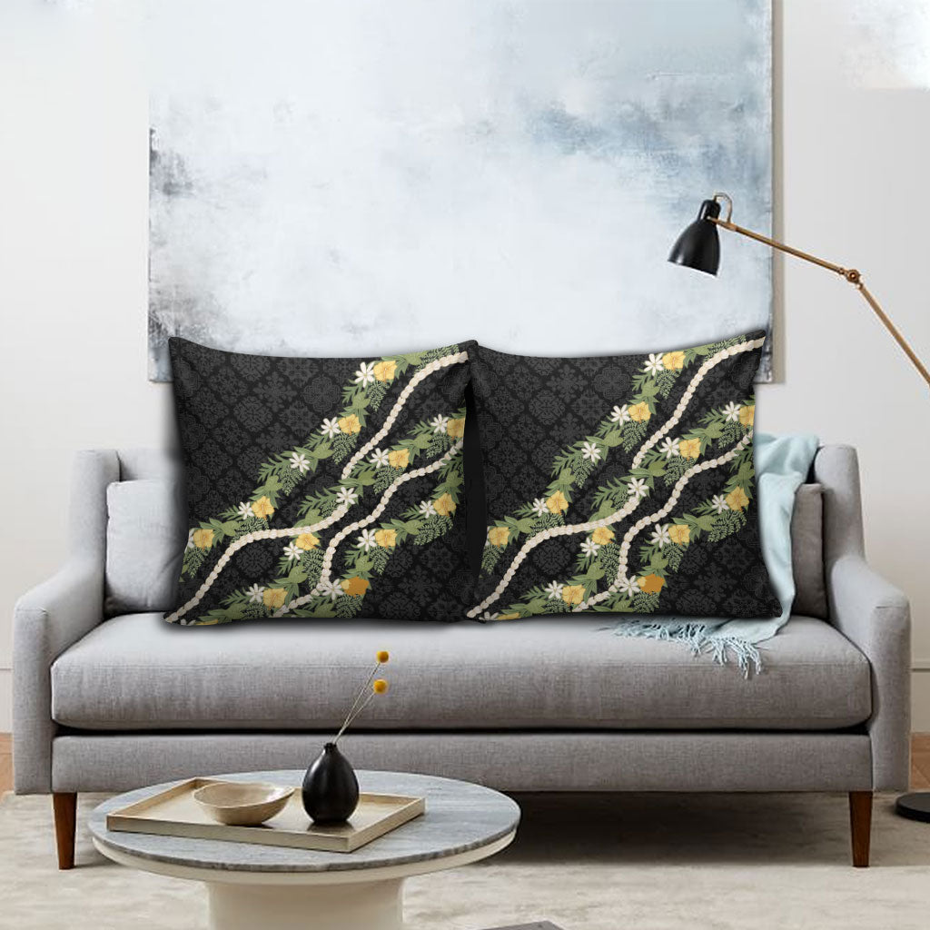 Puakenikeni Anthurium Pikake Lei Pillow Cover Hawaiian Quilt Pattern LT9 - Polynesian Pride
