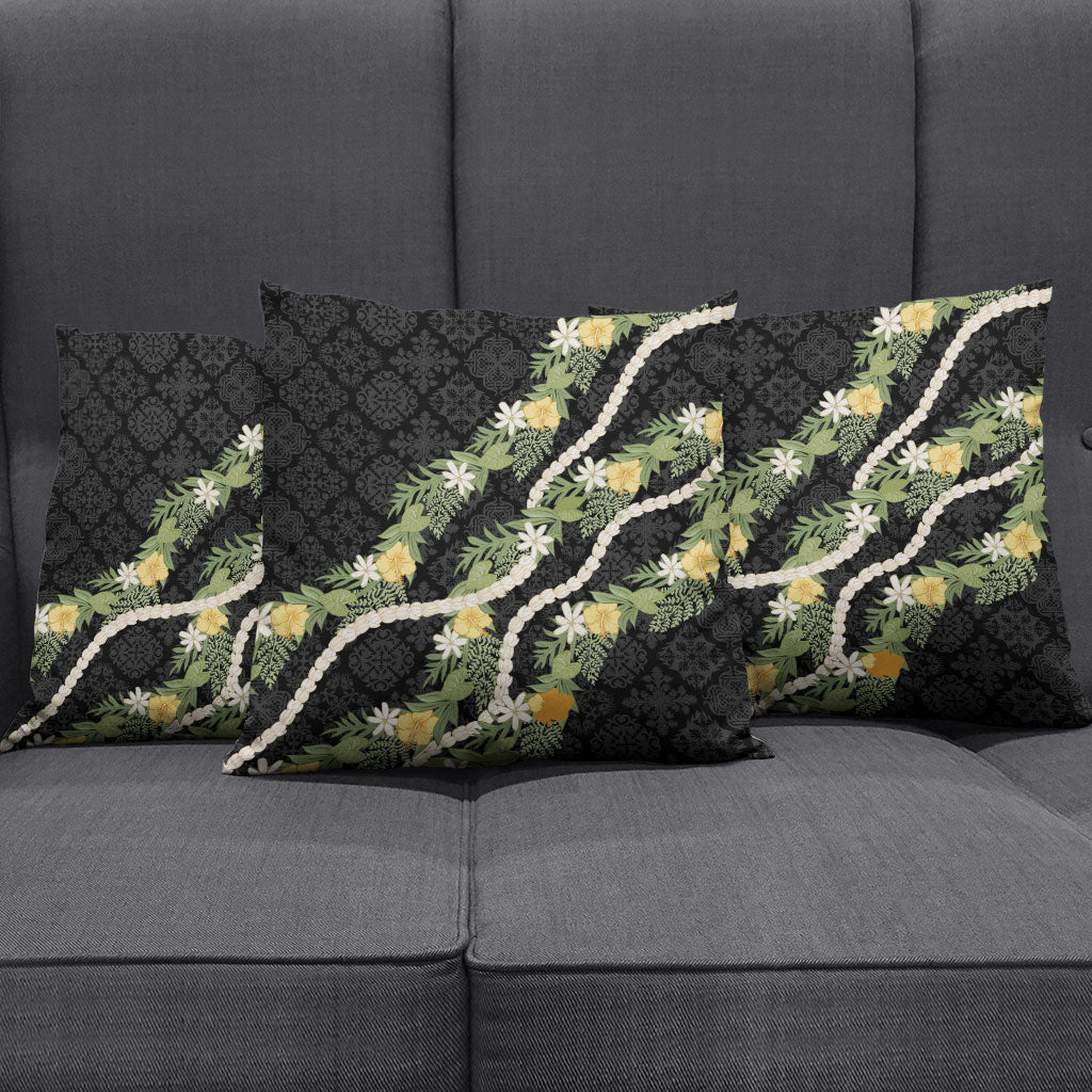 Puakenikeni Anthurium Pikake Lei Pillow Cover Hawaiian Quilt Pattern LT9 - Polynesian Pride