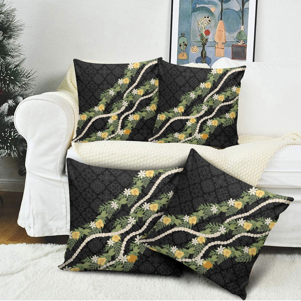 Puakenikeni Anthurium Pikake Lei Pillow Cover Hawaiian Quilt Pattern LT9 - Polynesian Pride