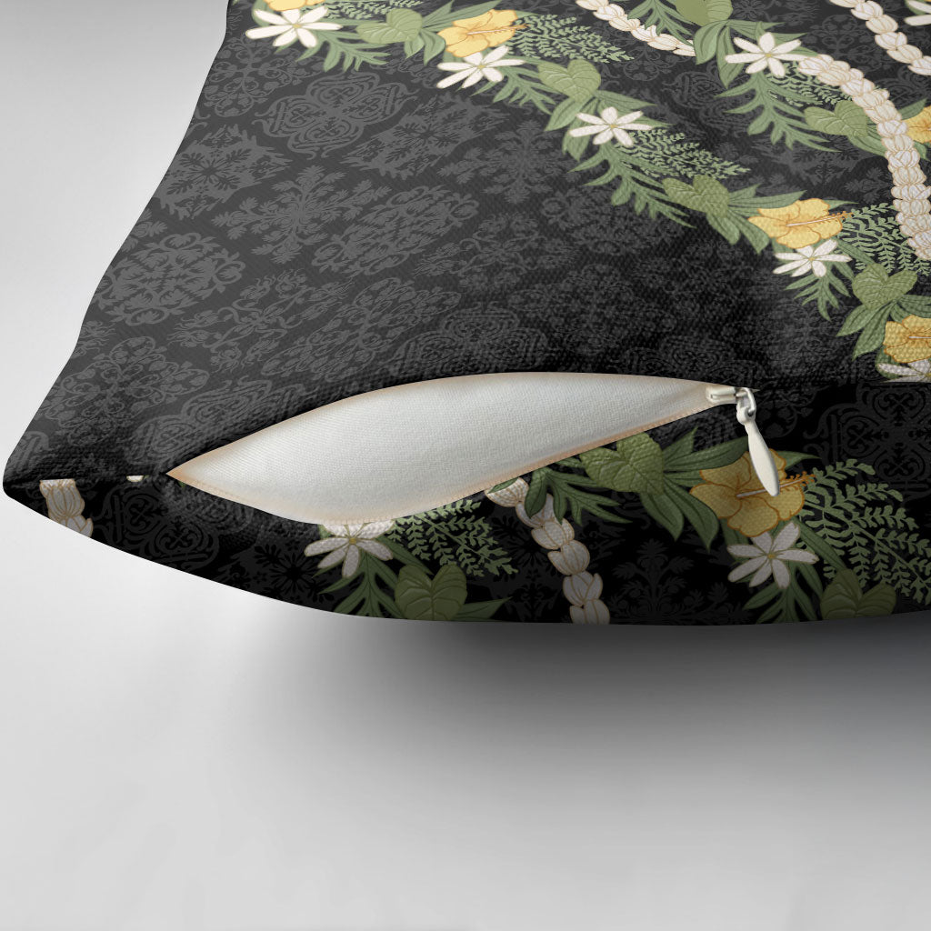 Puakenikeni Anthurium Pikake Lei Pillow Cover Hawaiian Quilt Pattern LT9 - Polynesian Pride