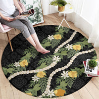 Puakenikeni Anthurium Pikake Lei Round Carpet Hawaiian Quilt Pattern LT9 - Polynesian Pride
