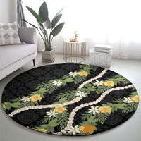 Puakenikeni Anthurium Pikake Lei Round Carpet Hawaiian Quilt Pattern LT9 - Polynesian Pride