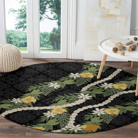 Puakenikeni Anthurium Pikake Lei Round Carpet Hawaiian Quilt Pattern LT9 - Polynesian Pride