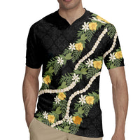 Puakenikeni Anthurium Pikake Lei Rugby Jersey Hawaiian Quilt Pattern LT9 - Polynesian Pride