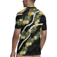 Puakenikeni Anthurium Pikake Lei Rugby Jersey Hawaiian Quilt Pattern LT9 - Polynesian Pride