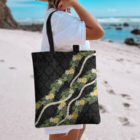 Puakenikeni Anthurium Pikake Lei Tote Bag Hawaiian Quilt Pattern LT9 - Polynesian Pride