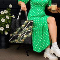Puakenikeni Anthurium Pikake Lei Tote Bag Hawaiian Quilt Pattern LT9 - Polynesian Pride
