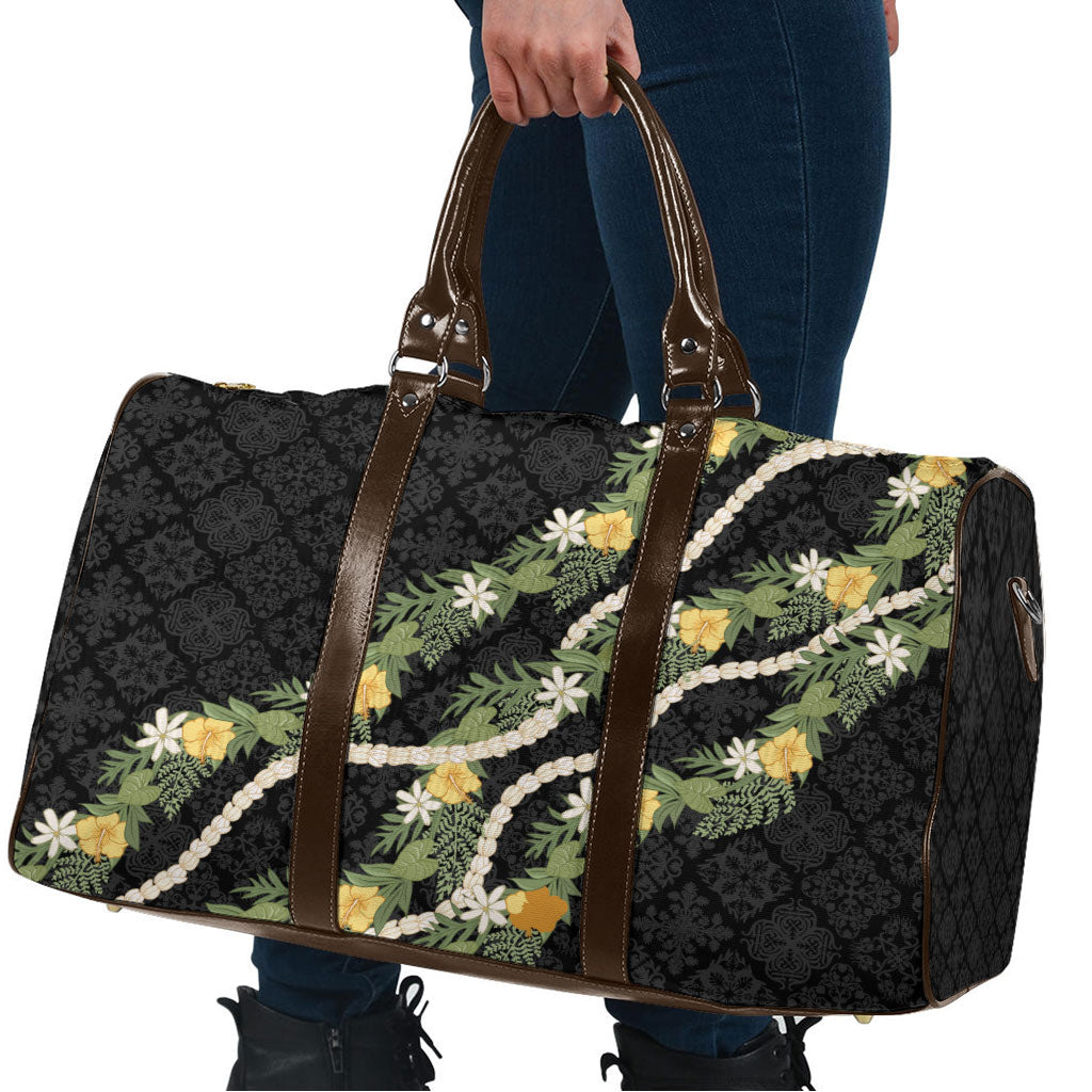 Puakenikeni Anthurium Pikake Lei Travel Bag Hawaiian Quilt Pattern LT9 - Polynesian Pride