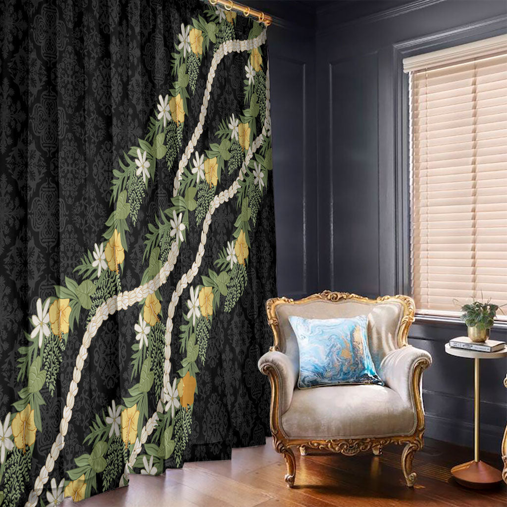 Puakenikeni Anthurium Pikake Lei Window Curtain Hawaiian Quilt Pattern LT9 - Polynesian Pride