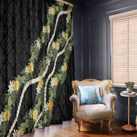 Puakenikeni Anthurium Pikake Lei Window Curtain Hawaiian Quilt Pattern LT9 - Polynesian Pride