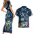 Plumeria Turtles Traditional Tribal Couples Matching Short Sleeve Bodycon Dress and Hawaiian Shirt