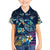 Plumeria Turtles Traditional Tribal Family Matching Off The Shoulder Long Sleeve Dress and Hawaiian Shirt