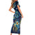 Plumeria Turtles Traditional Tribal Family Matching Short Sleeve Bodycon Dress and Hawaiian Shirt