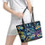 Plumeria Turtles Traditional Tribal Leather Tote Bag