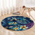 Plumeria Turtles Traditional Tribal Round Carpet