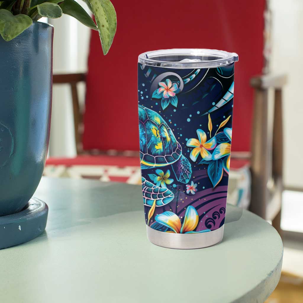 Plumeria Turtles Traditional Tribal Tumbler Cup LT9 - Polynesian Pride