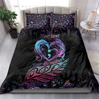 Personalised Your Life Matters Bedding Set Suicide Prevention Awareness Semicolon Heart LT9 - Polynesian Pride