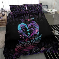 Personalised Your Life Matters Bedding Set Suicide Prevention Awareness Semicolon Heart LT9 - Polynesian Pride