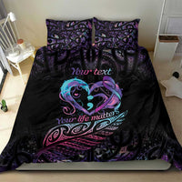 Personalised Your Life Matters Bedding Set Suicide Prevention Awareness Semicolon Heart LT9 - Polynesian Pride