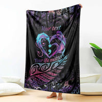 Personalised Your Life Matters Blanket Suicide Prevention Awareness Semicolon Heart LT9 - Polynesian Pride