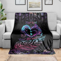 Personalised Your Life Matters Blanket Suicide Prevention Awareness Semicolon Heart LT9 - Polynesian Pride