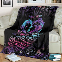 Personalised Your Life Matters Blanket Suicide Prevention Awareness Semicolon Heart LT9 - Polynesian Pride