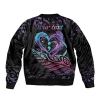 Personalised Your Life Matters Bomber Jacket Suicide Prevention Awareness Semicolon Heart LT9 - Polynesian Pride
