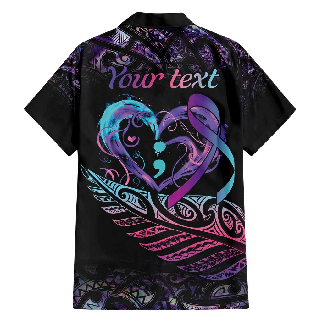 Personalised Your Life Matters Hawaiian Shirt Suicide Prevention Awareness Semicolon Heart LT9 - Polynesian Pride