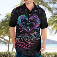 Personalised Your Life Matters Hawaiian Shirt Suicide Prevention Awareness Semicolon Heart LT9 - Polynesian Pride