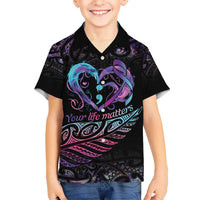 Personalised Your Life Matters Hawaiian Shirt Suicide Prevention Awareness Semicolon Heart LT9 - Polynesian Pride