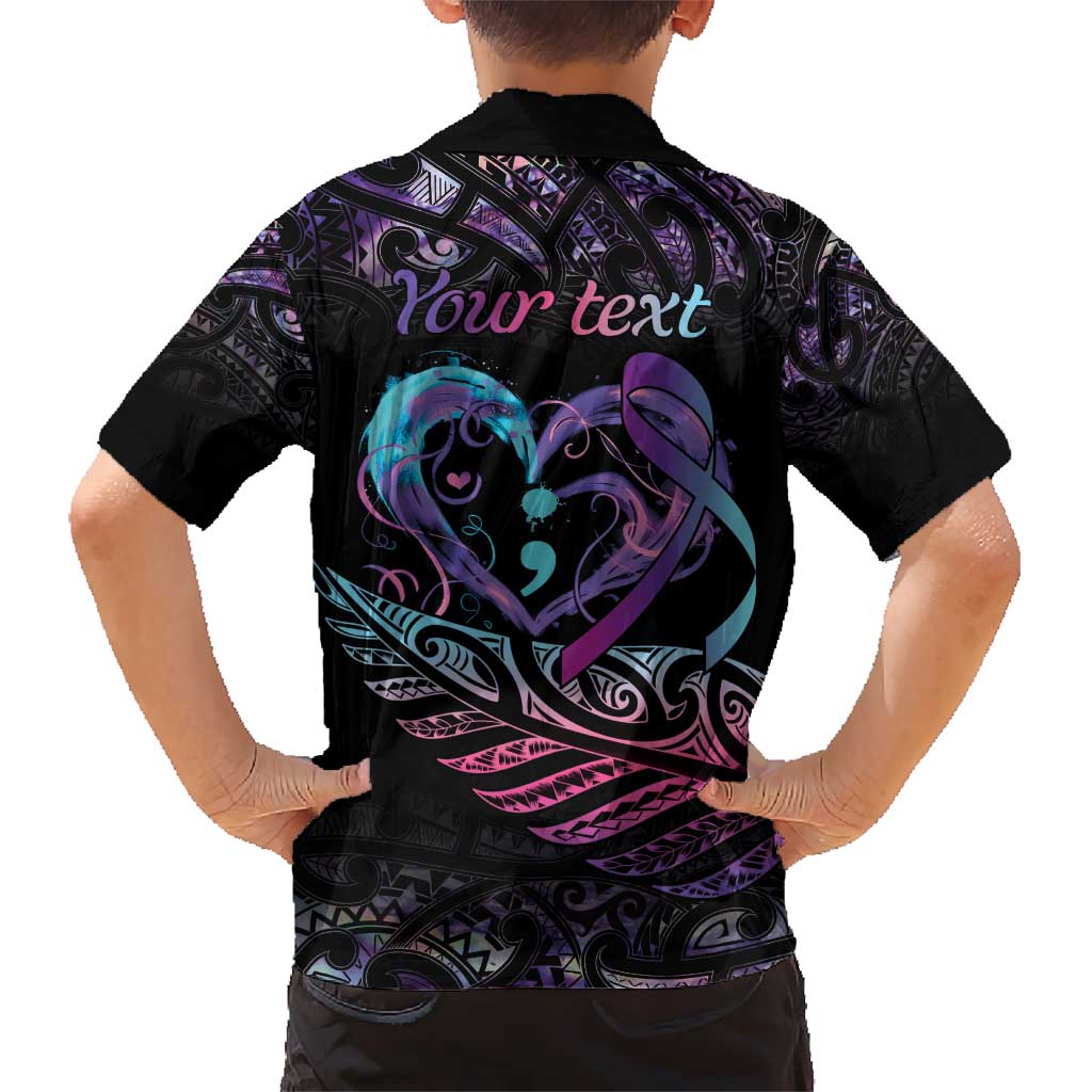 Personalised Your Life Matters Hawaiian Shirt Suicide Prevention Awareness Semicolon Heart LT9 - Polynesian Pride