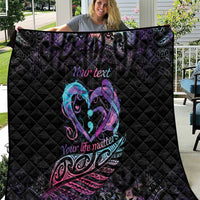 Personalised Your Life Matters Quilt Suicide Prevention Awareness Semicolon Heart LT9 Black - Polynesian Pride