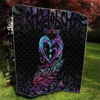 Personalised Your Life Matters Quilt Suicide Prevention Awareness Semicolon Heart LT9 - Polynesian Pride